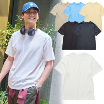 スーピマシルケットコットン半袖Tシャツ