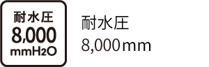 耐水圧8,000mm